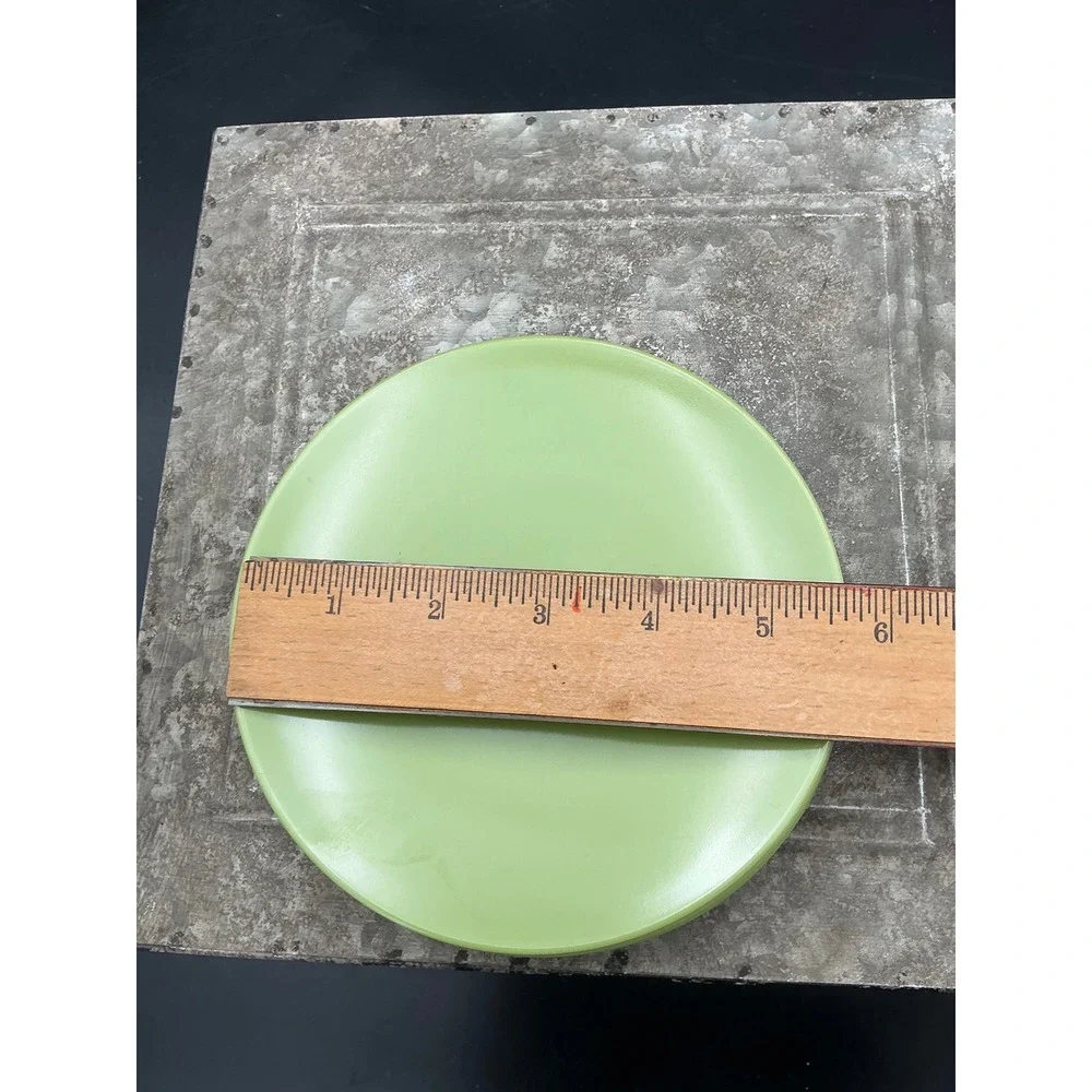 Vintage Genuine Melamine Avocado Green Salad Dessert Plates Set of 4 Made in USA